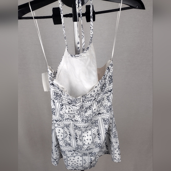 Elodie Mini Dress Halter In White Bandana Medium NWT - Picture 10 of 10